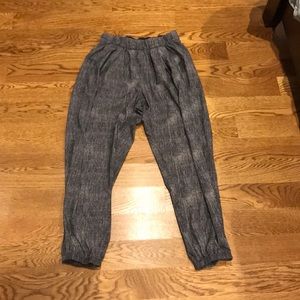 Lululemon Black pattern poly/spandex lounge pants